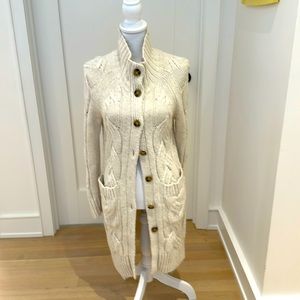 Point Sur cream, cable sweater coat